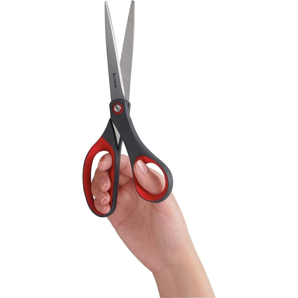 Lot of 3 x 3M Scotch Precision Bent Ultra Edge 8" Scissors Shears - Grey Red - Picture 5 of 6